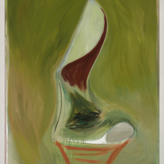 Green Blade Oil Painting 1980s 1988