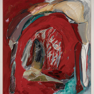 Red Showings Oil Painting 1980s 1983