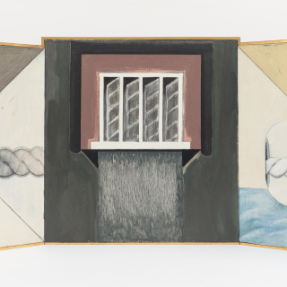 Window Triptych, 1965 oil on canvas 17 x 50 x ¾  inches