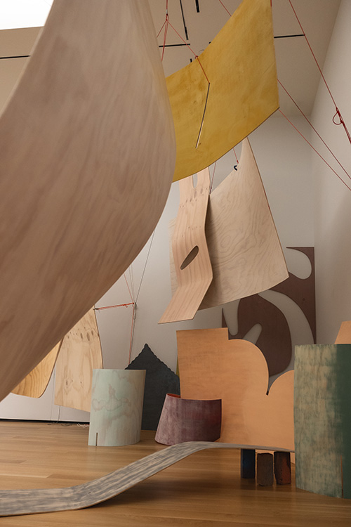 Installation view of Out of Joint: Joan Tanner. Santa Barbara Museum of Art. 