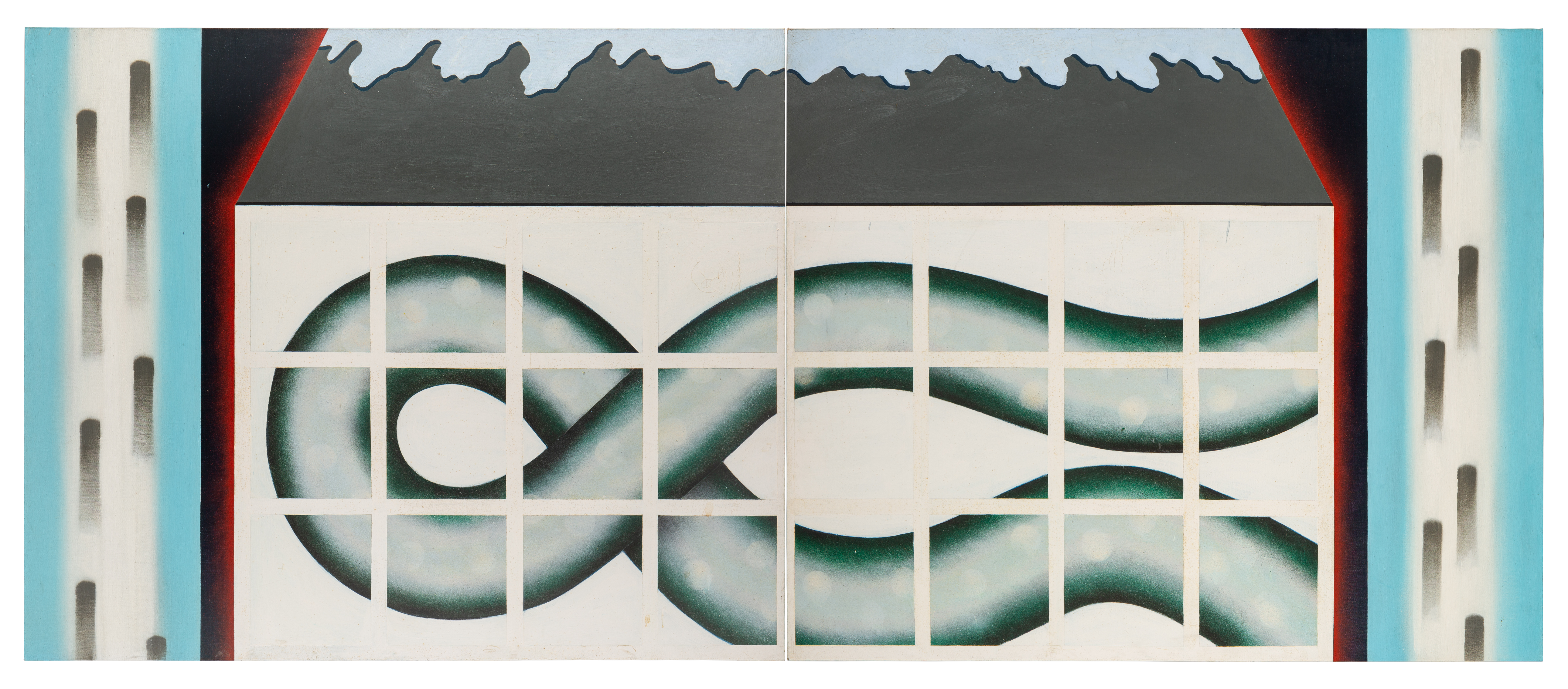 Flailing Tube, 1967 oil on canvas 50 x 120 x 2 inches oil painting